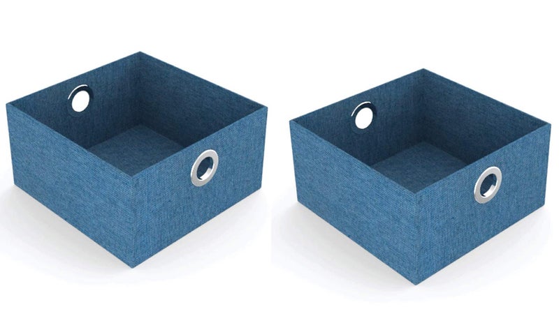 HomeStrap Premium Storage Boxes with Eyelet Blue Set of 2 - Image 1