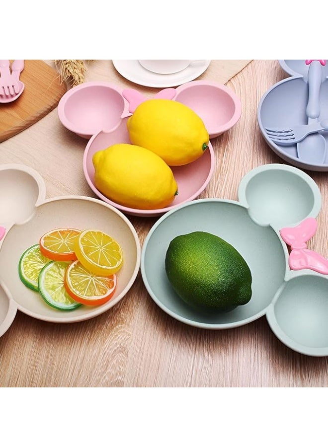 3-in-1 children's food and serving set made from natural, eco-friendly materials; safe, healthy, and suitable for hot and cold foods (BPA-free). Pink color. - Image 4