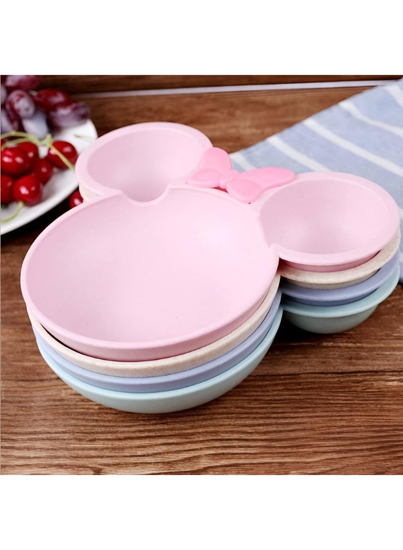 3-in-1 children's food and serving set made from natural, eco-friendly materials; safe, healthy, and suitable for hot and cold foods (BPA-free). Pink color. - Image 2