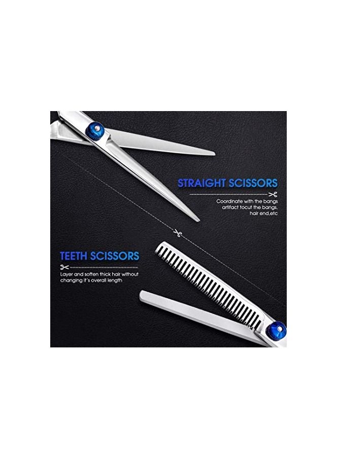 ORiTi مجموعة مقصات تصفيف الشعر من الفولاذ المقاوم للصدأ 10 قطع للمحترفين قص الشعر الخفيف للحلاقين - Image 2