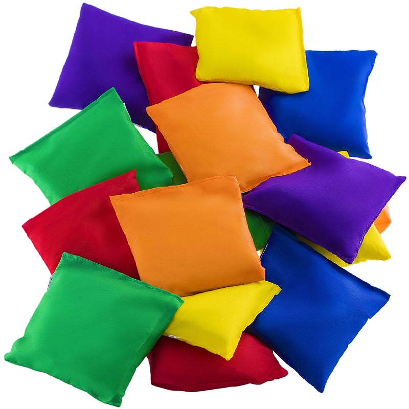 Prextex 12 Nylon Bean Bags for Toss Games - Set in Multiple Colors for Kids and Adults - Durable, Tear-Resistant - Ideal for Outdoor Games, Parties, Tailgates, BBQs - Ages 3 and Up - 4 x 2 x 3 Inch, - Image 1