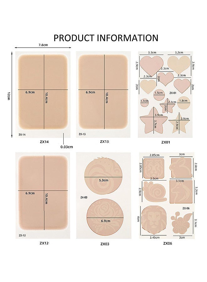 إم إكس إن 12 قطعة من شريط تغطية الوشم، ملصق إخفاء لون البشرة مقاوم للماء والعرق، رقعة إخفاء رقيقة للغاية مع أنواع مختلفة من الأنماط - Image 2
