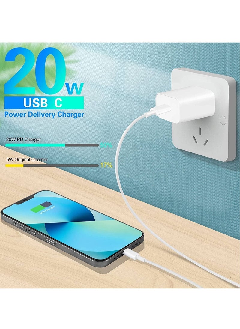 ELTRAZONE - iPhone 13 Fast Charger【Apple MFi Certified】20W USB C Fast Charger Block PD Wall Plug Charger with 3FT Type C to Lightning Cable for iPhone 13/13 Pro/13 Pro Max/12/12 Pro/11/11 Pro/XS Max/XR/AirPods - Image 1