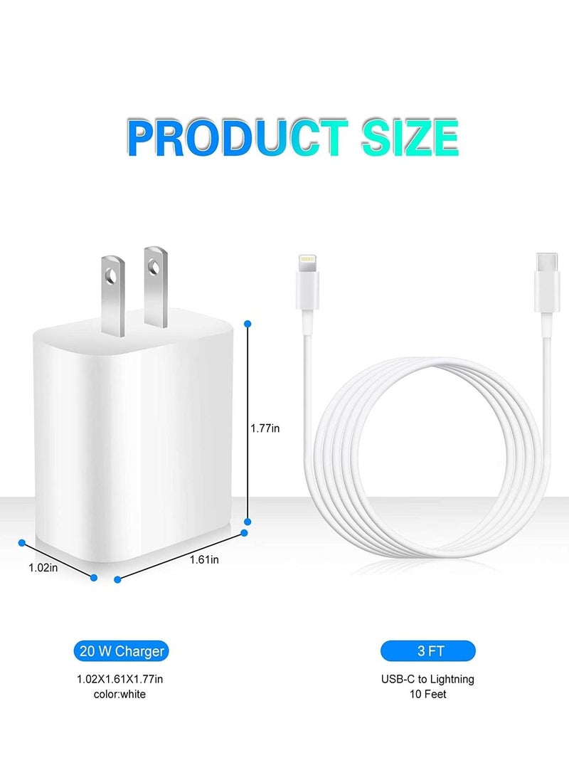 ELTRAZONE - iPhone 13 Fast Charger【Apple MFi Certified】20W USB C Fast Charger Block PD Wall Plug Charger with 3FT Type C to Lightning Cable for iPhone 13/13 Pro/13 Pro Max/12/12 Pro/11/11 Pro/XS Max/XR/AirPods - Image 1