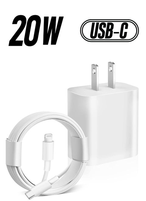 iPhone 13 Fast Charger【Apple MFi Certified】20W USB C Fast Charger Block PD Wall Plug Charger with 3FT Type C to Lightning Cable for iPhone 13/13 Pro/13 Pro Max/12/12 Pro/11/11 Pro/XS Max/XR/AirPods