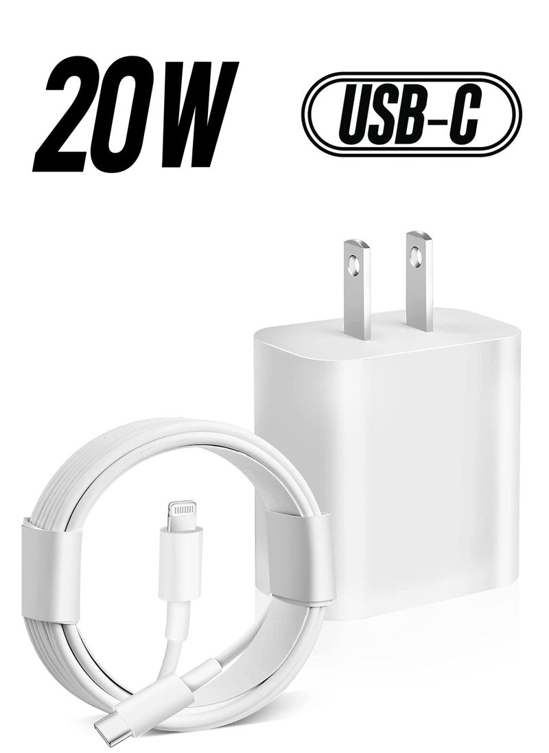 ELTRAZONE - iPhone 13 Fast Charger【Apple MFi Certified】20W USB C Fast Charger Block PD Wall Plug Charger with 3FT Type C to Lightning Cable for iPhone 13/13 Pro/13 Pro Max/12/12 Pro/11/11 Pro/XS Max/XR/AirPods - Image 1