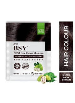 BSY Noni Hair Color Shampoo Hair Dye 20Ml X 6 Sachets Dark Brown (Pack Of 1)  - Image 3