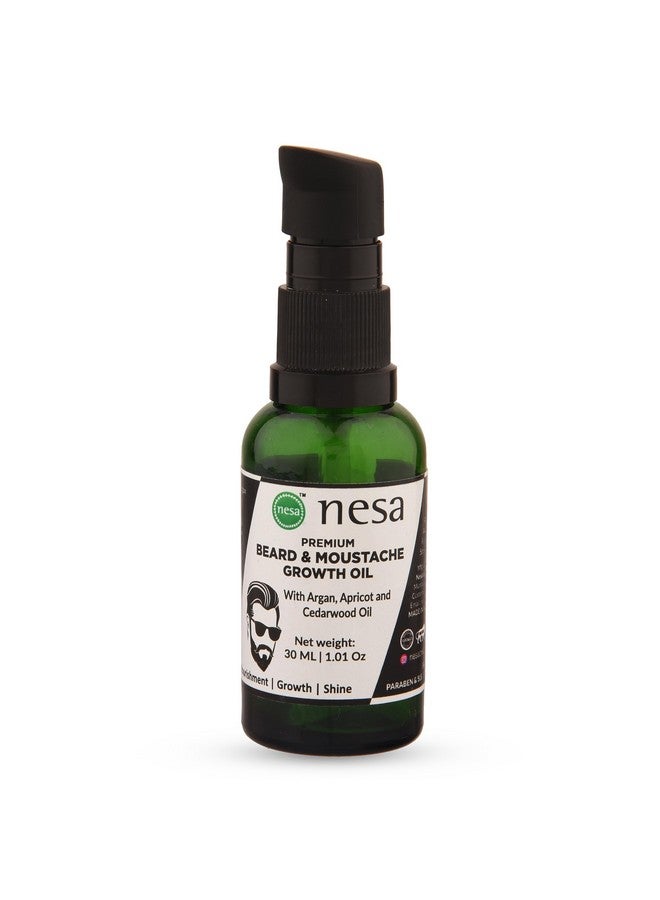 Nesa Premium Beard & Moustache Growth Oil for Men - 30 ML - With Argan Oil - Nourishment, Growth, and Shine - Image 1
