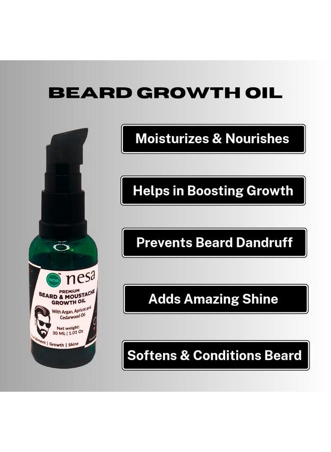 Nesa Premium Beard & Moustache Growth Oil for Men - 30 ML - With Argan Oil - Nourishment, Growth, and Shine - Image 2
