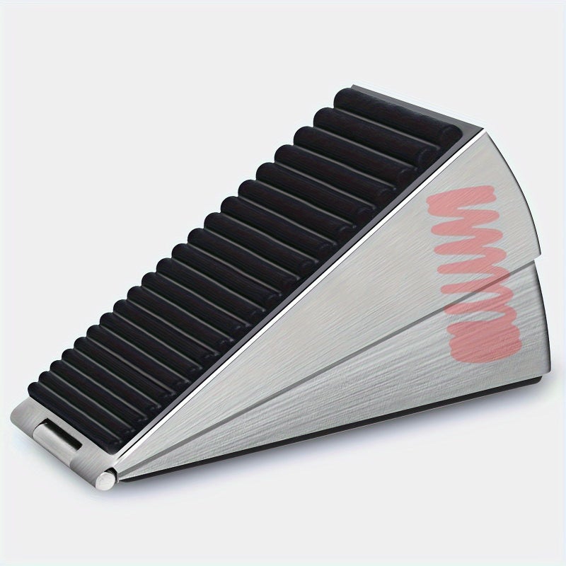 Adjustable Heavy Duty Door Stopper Stainless Steel 1pc Tall Wedge for Large Doors - Image 1