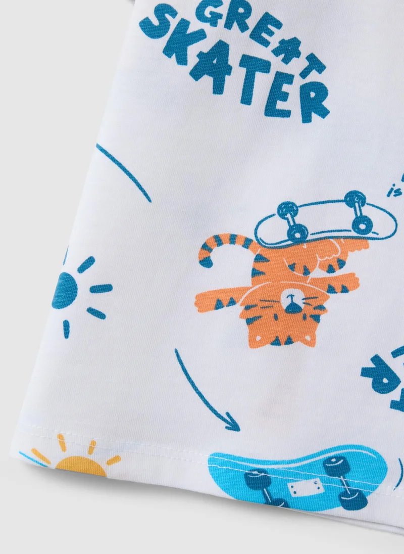 Ovs  Ovs Multicolor Pure Cotton Children'S Regular Fit T-Shirt With Prints for Kids | Best Price UAE