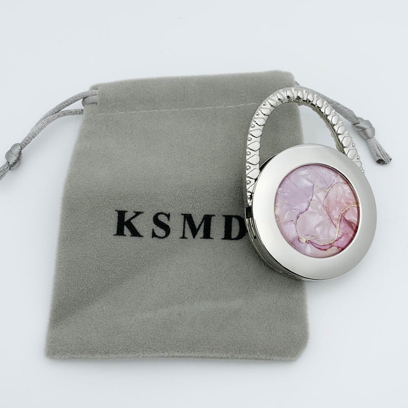 KSMD Purse Hooks for Table and Bars, Portable Purse Hanger Organizers, Foldable Folding Table Hook Hanger (Marble) - Image 2