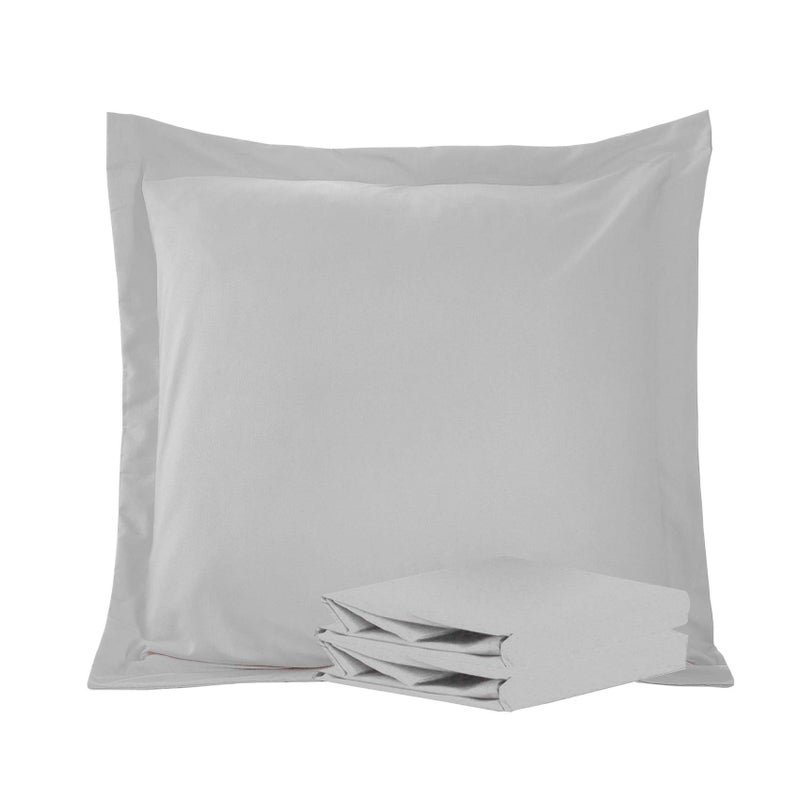 NTBAY NTBAY 26x26 Euro Sham Covers - 2 Pack Brushed Microfiber 26x26 Pillow Covers - Soft  Wrinkle-Free  Fade-Resistant  Stain-Resistant  Euro Shams  Square Pillow Shams  Light Grey  - Image 1