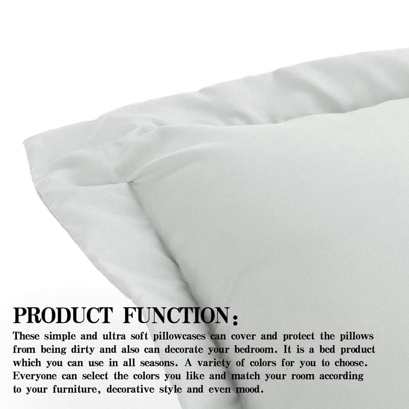NTBAY NTBAY 26x26 Euro Sham Covers - 2 Pack Brushed Microfiber 26x26 Pillow Covers - Soft  Wrinkle-Free  Fade-Resistant  Stain-Resistant  Euro Shams  Square Pillow Shams  Light Grey  - Image 5