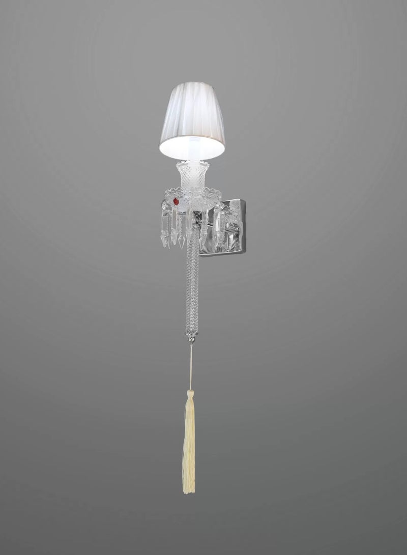 مصباح حائط كريستالي LED فضي 63x13x17 سنتيمتر
