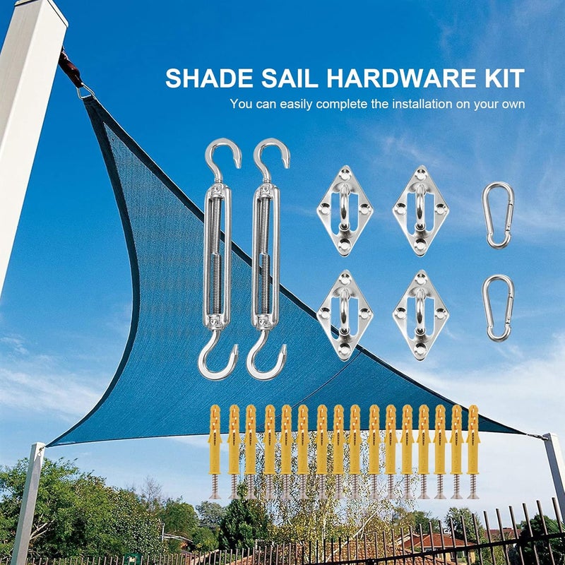Eacam Sun Shade Sail Hardware Kit for Rectangle Sun Shade Sails Stainless Steel Hardware Accessories for Shade Sail Installation - Image 2