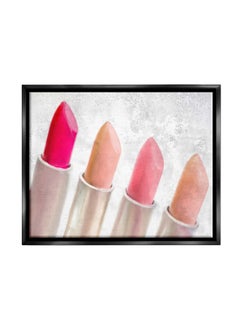 Stupell Industries Stylish Lipstick Assortment Dazzling Glam Makeup Floating Framed Wall Art, Design By Kim Allen  - Image 1