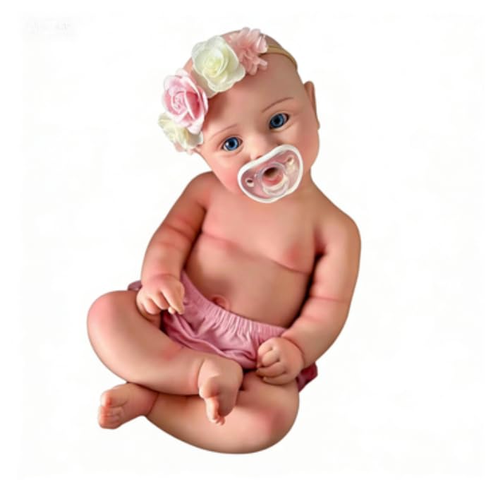 OCSDOLL 21 Inch 9 Lbs Maddie Girl Full Body Platinum Soft Silicone Reborn Doll Realistic Lifelike Newborn Girl Doll Can Open Mouth Anatomically Correct Weighted Babies - Image 1
