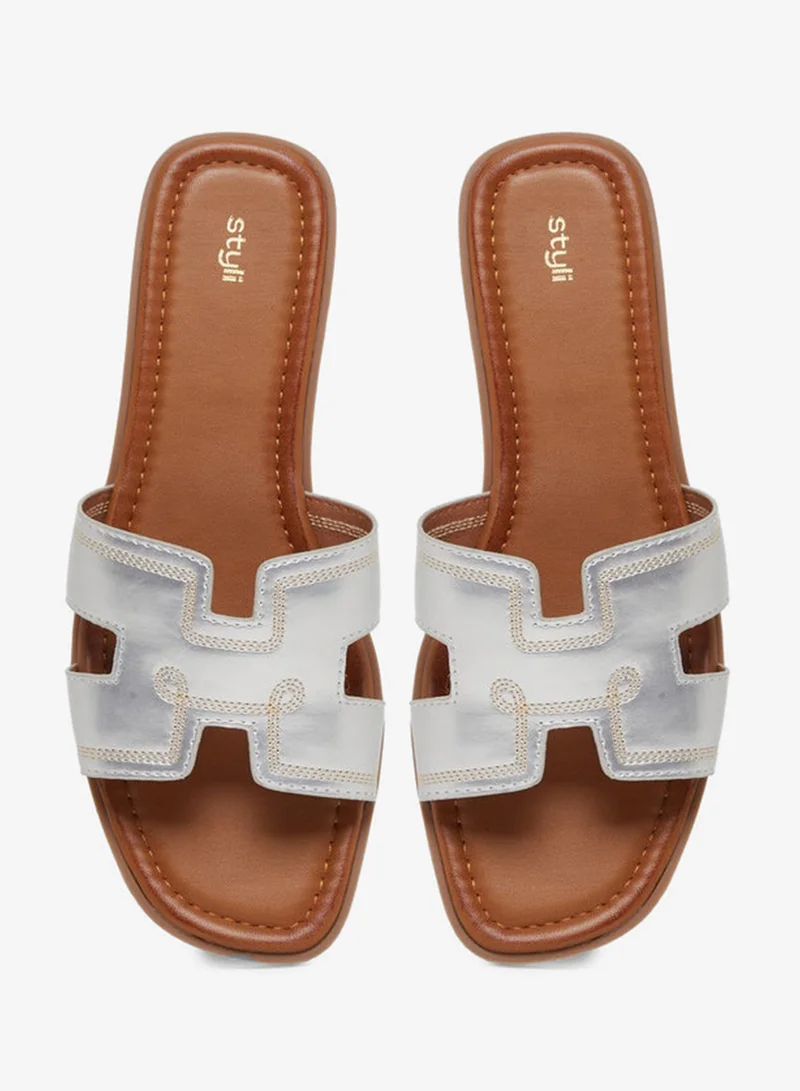Styli Open Toe Flat Sandals
