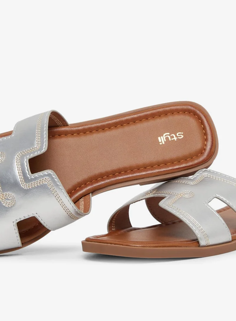 Styli Open Toe Flat Sandals