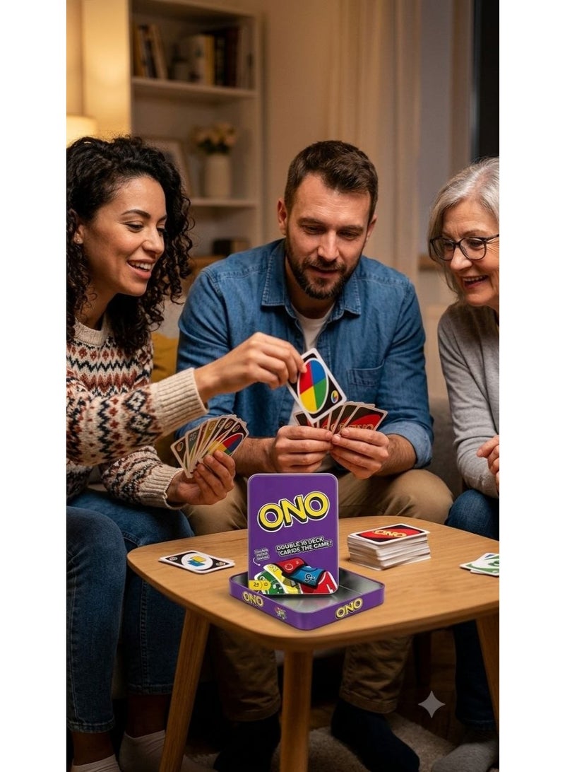 ONO Card Game in Tin Box with Double-Sided Cards - Image 2