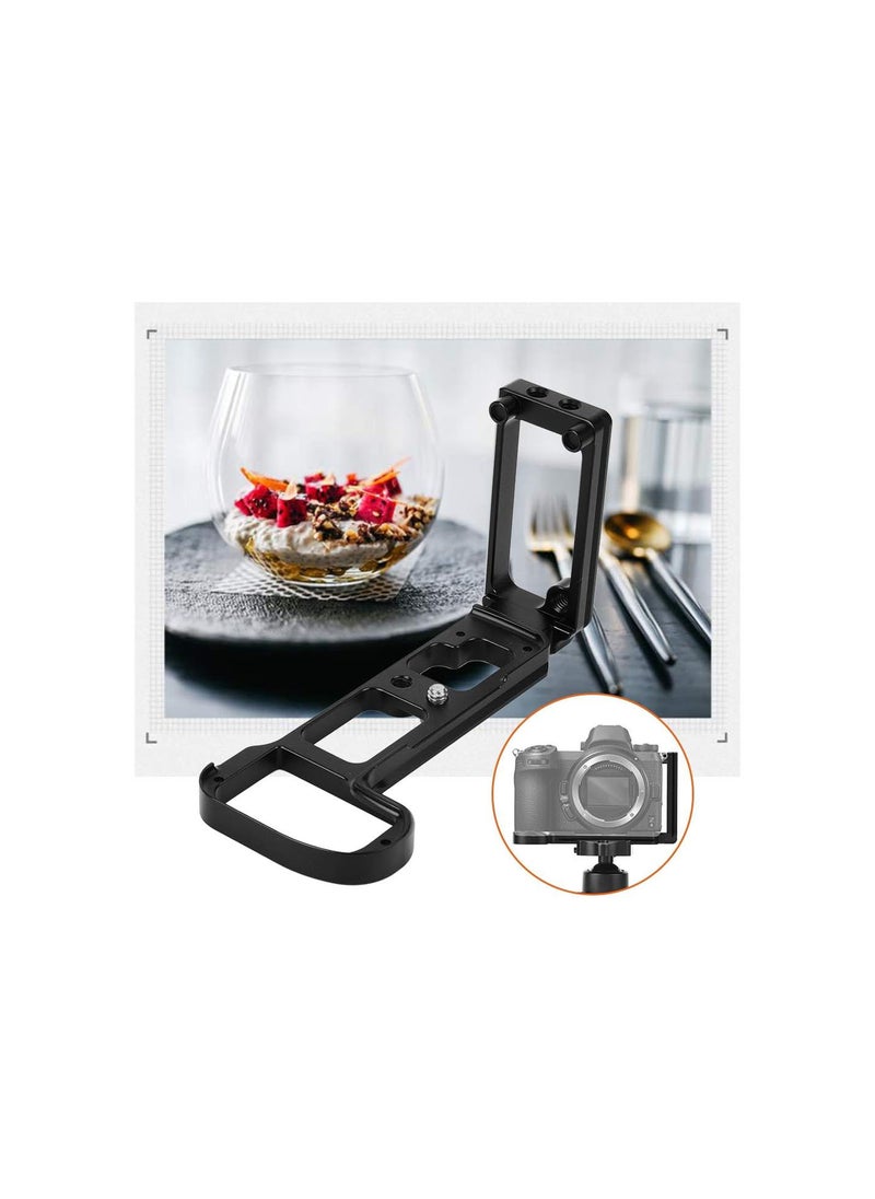 Quick Release L-Plate,Camera QR L-Plate Vertical Bracket Hand Grip for Nikon Z6 Z7 Mirrorless Camera(black)