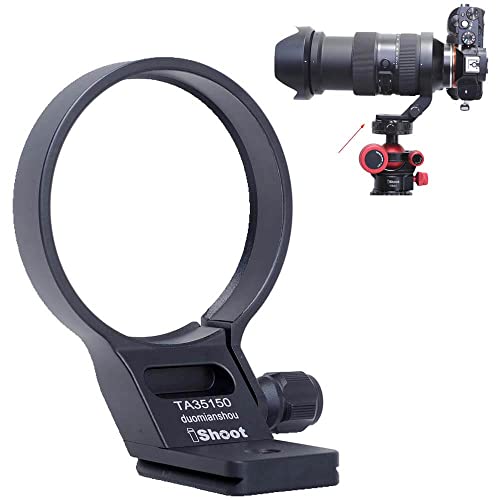 iShoot Metal Lens Collar Tripod Mount Ring Compatible with Tamron 35-150mm f/2-2.8 Di III VXD A058 E Mount, Lens Support Holder Bracket Bottom is Arca-Swiss Fit Quick Release Plate Dovetail Groove - Image 1