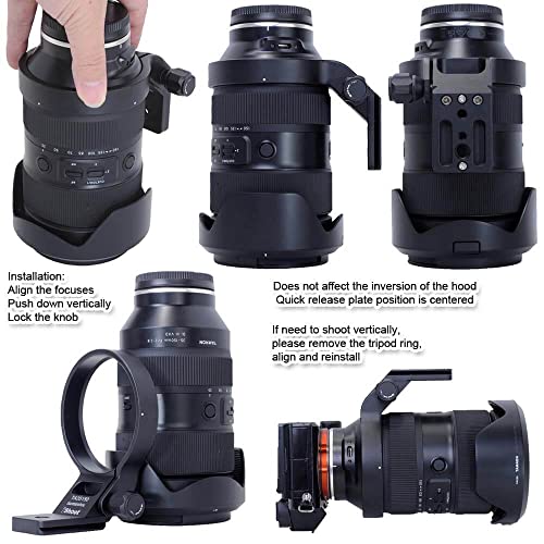 iShoot Metal Lens Collar Tripod Mount Ring Compatible with Tamron 35-150mm f/2-2.8 Di III VXD A058 E Mount, Lens Support Holder Bracket Bottom is Arca-Swiss Fit Quick Release Plate Dovetail Groove - Image 4