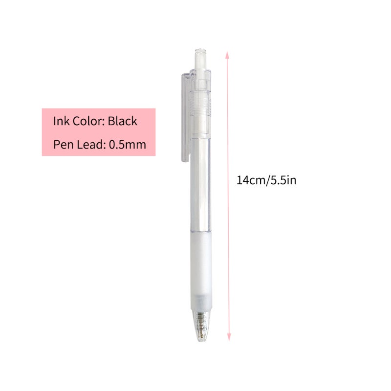 Retractable Gel Pen 0.5mm Black Ink Refill Quick Drying Smooth Writing Pens - Ergonomic Comfort Grip Pen Set with Replaceable Ink for Students Teacher Office - Image 2