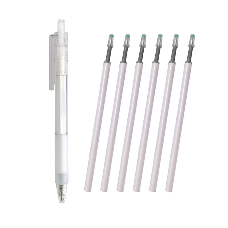 Retractable Gel Pen 0.5mm Black Ink Refill Quick Drying Smooth Writing Pens - Ergonomic Comfort Grip Pen Set with Replaceable Ink for Students Teacher Office - Image 1