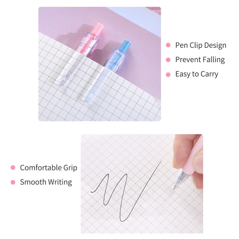 Retractable Gel Pen 0.5mm Black Ink Refill Quick Drying Smooth Writing Pens - Ergonomic Comfort Grip Pen Set with Replaceable Ink for Students Teacher Office - Image 5