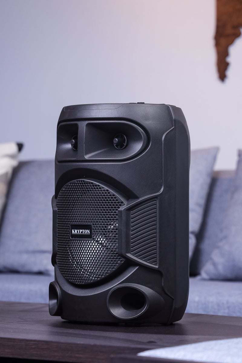 KRYPTON Portable Rechargeable Bluetooth Speaker with Wireless Microphone – 20000W PMPO, USB/FM/MP3 Support, RGB Lights, 2–6H Playtime, Indoor & Outdoor Use - Image 3