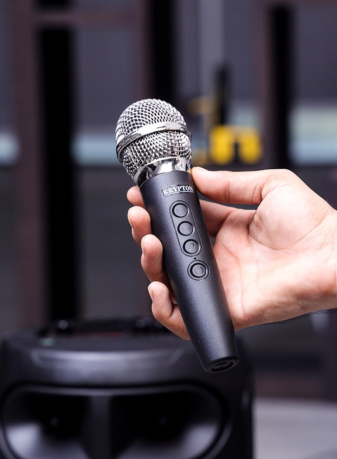 KRYPTON Portable Rechargeable Bluetooth Speaker with Wireless Microphone – 20000W PMPO, USB/FM/MP3 Support, RGB Lights, 2–6H Playtime, Indoor & Outdoor Use - Image 4