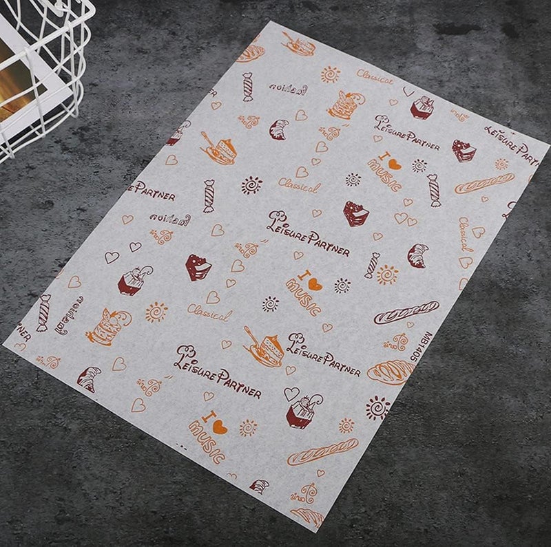 Wax Food Packaging Paper - Grease-Proof Wrappers for Bread, Sandwich, Burger, Fries - Oil-Proof Baking Tools - Disposable Candy Package - 100 Pcs - Image 2