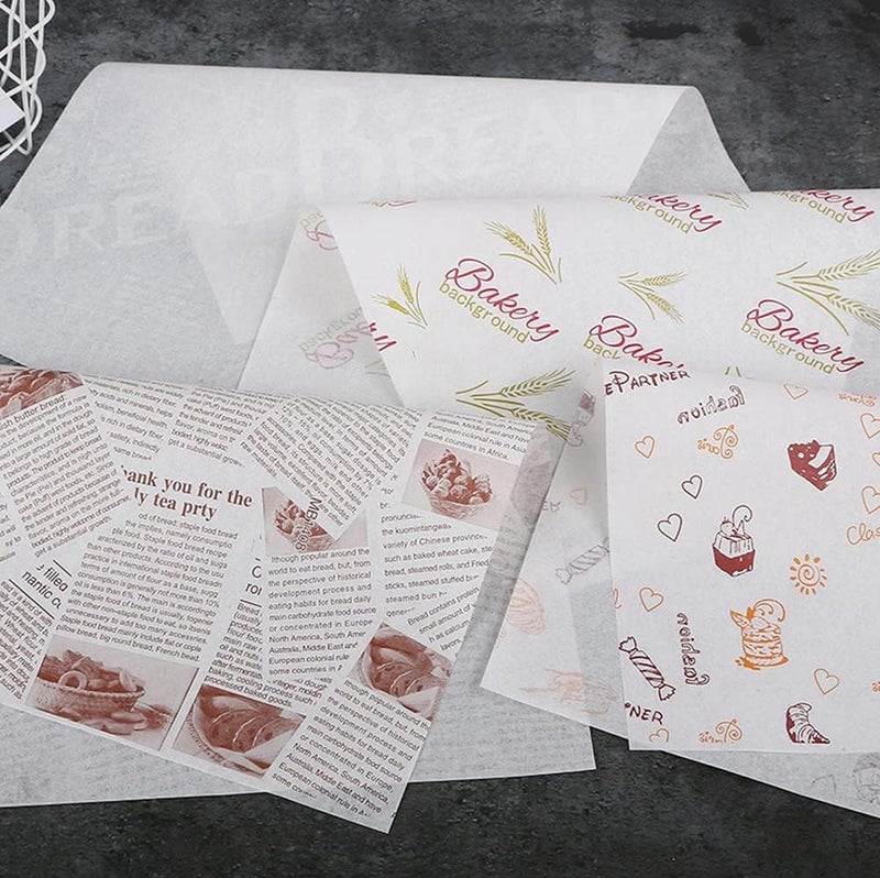 Wax Food Packaging Paper - Grease-Proof Wrappers for Bread, Sandwich, Burger, Fries - Oil-Proof Baking Tools - Disposable Candy Package - 100 Pcs - Image 4