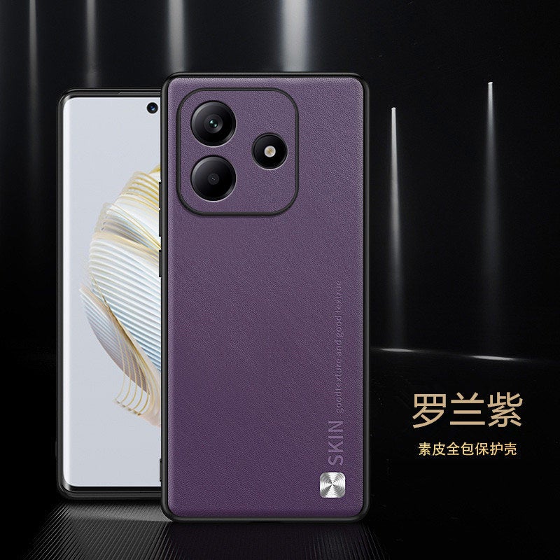 Drop Protection Scratch Resistant Leather Texture for Redmi Note 15 with Full Coverage in Cherry for Daily Use - Image 1