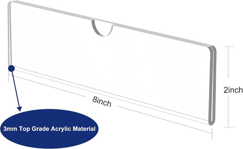 TPGP KOTEMON Acrylic Wall Name Plate Holder, Clear Sign Holder Frame, 2"x8", 40 Pack - Image 2