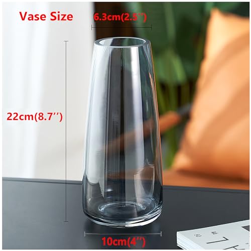 FANTESTICRYAN Modern Glass Vase Irised Crystal Clear Glass Vase for Home Office Decor (Crystal Grey) - Image 3