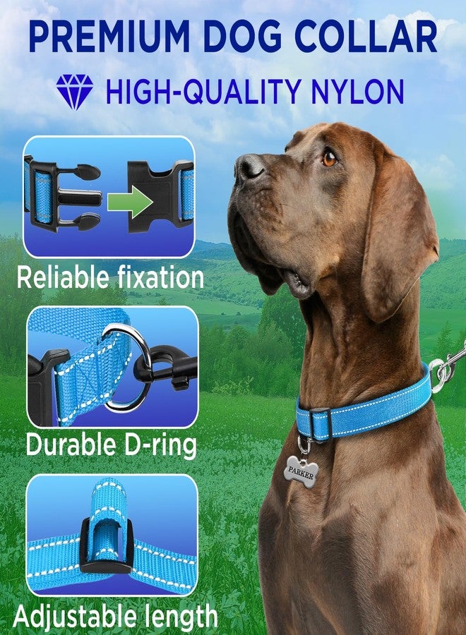 TECEUM Reflective Dog Collar – Sky Blue – XL – Basic Nylon Pet Collar – Quick Release Buckle – Fits Small, Medium and Large Dogs, Puppies, Cats – ESA & Service Dog Options - Image 2