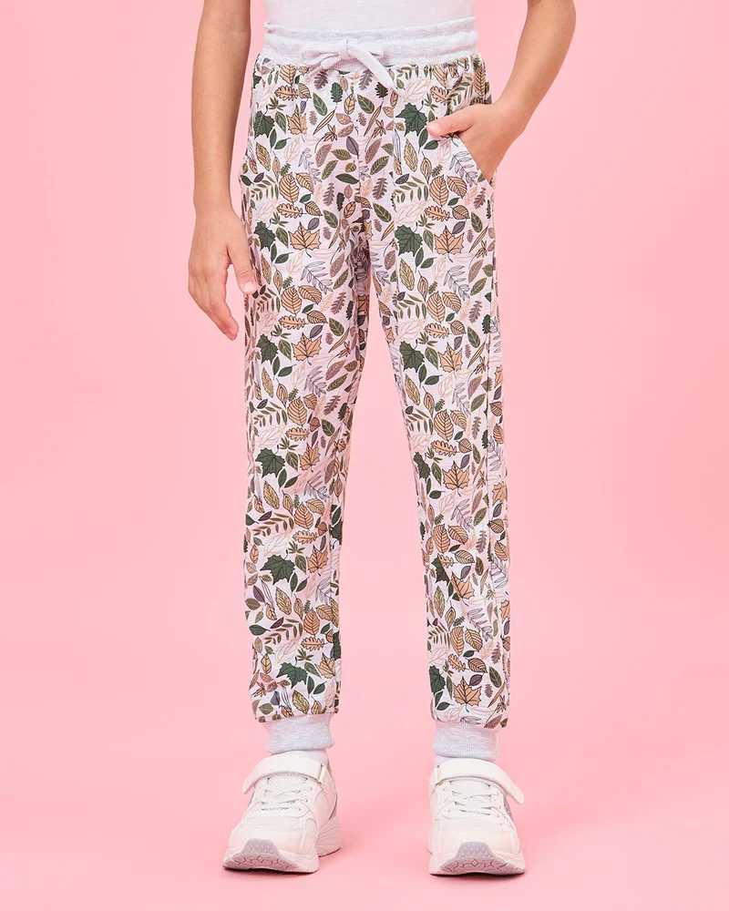 Redtag Girls Pink Printed Basic Track Pants