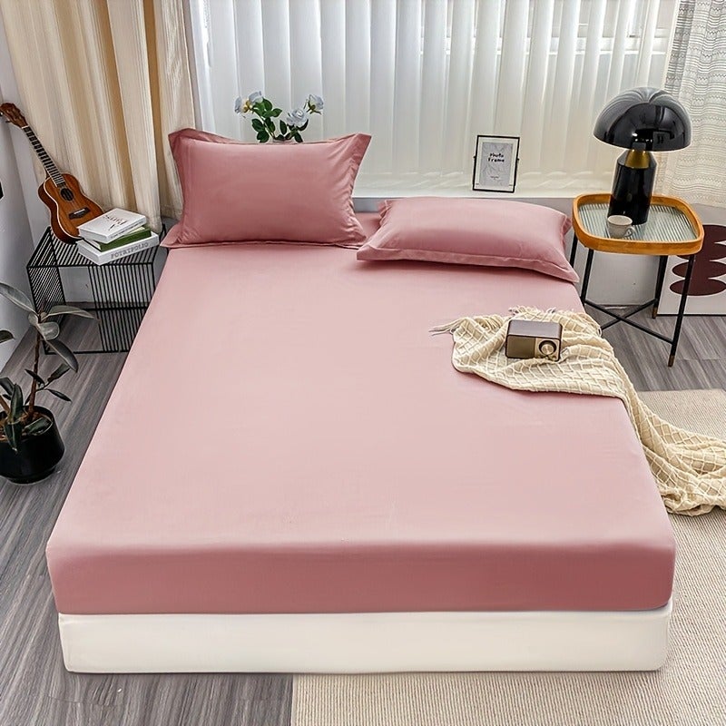 Deep Pocket New Soft Comfortable Skin-Friendly Fitted Sheet Single Piece All-Around Cover Mattress Dust Cover Four Seasons Non-Slip Mattress Protector - Image 1