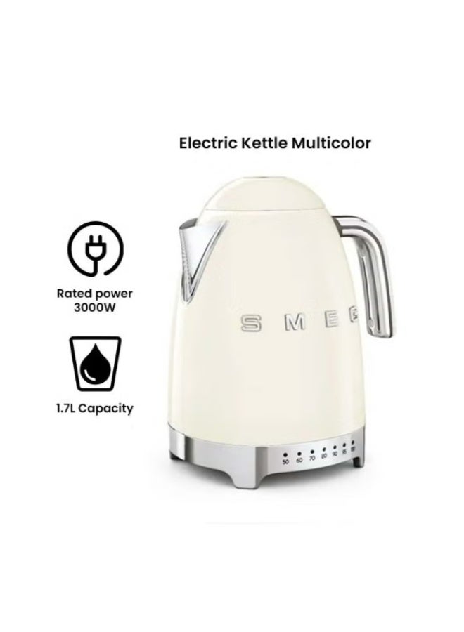 سميج Smeg KLF04CRUK Kettle, LED Display, 360 Swivel Base, 7 Temperature Settings, Water Level Indicator, Anti-Slip Feet, Soft-Open Lid,1.7 Litre, Cream - Image 4