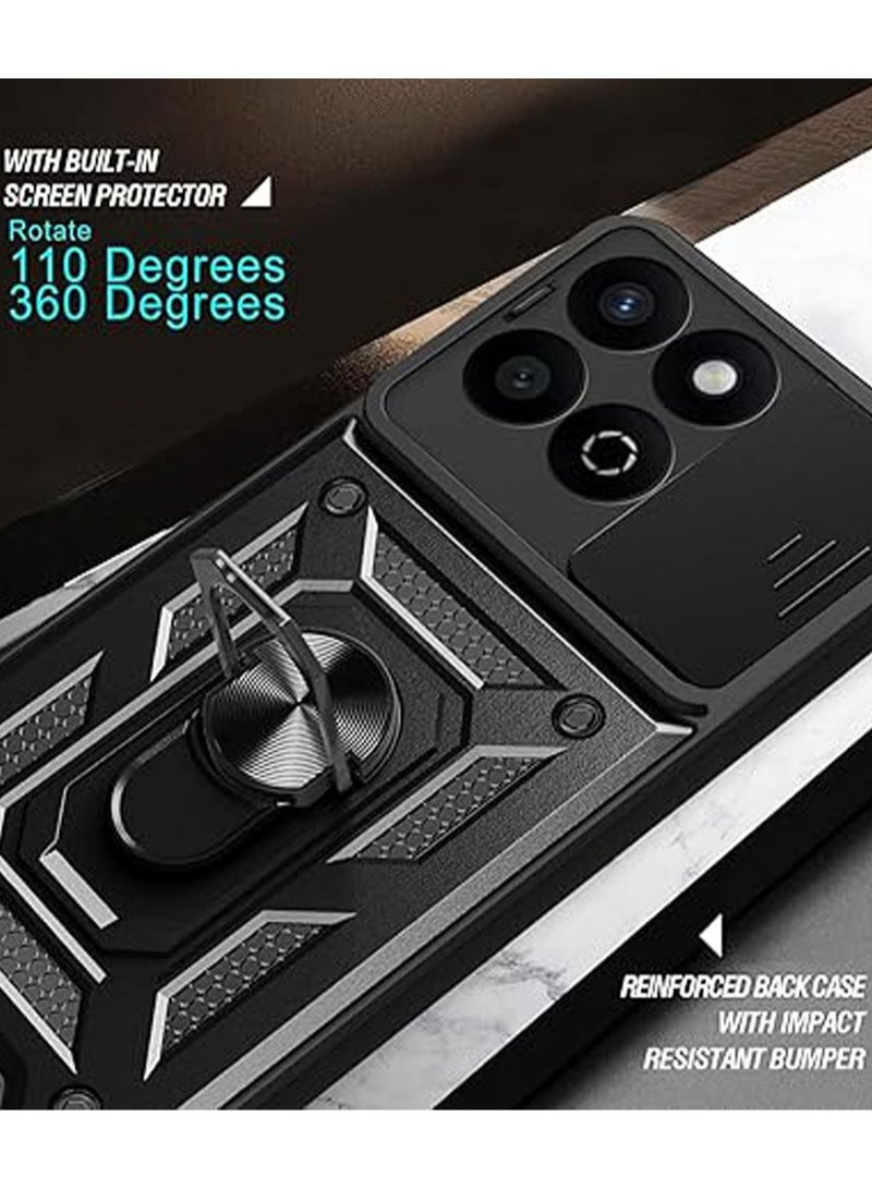 Case Compatible with Honor X7c / Honor 200 Smart, with Slide Camera Lens and Ring Bracket, Seismic and Anti Fall Cover with Honor X7c / Honor 200 Smart - Image 4