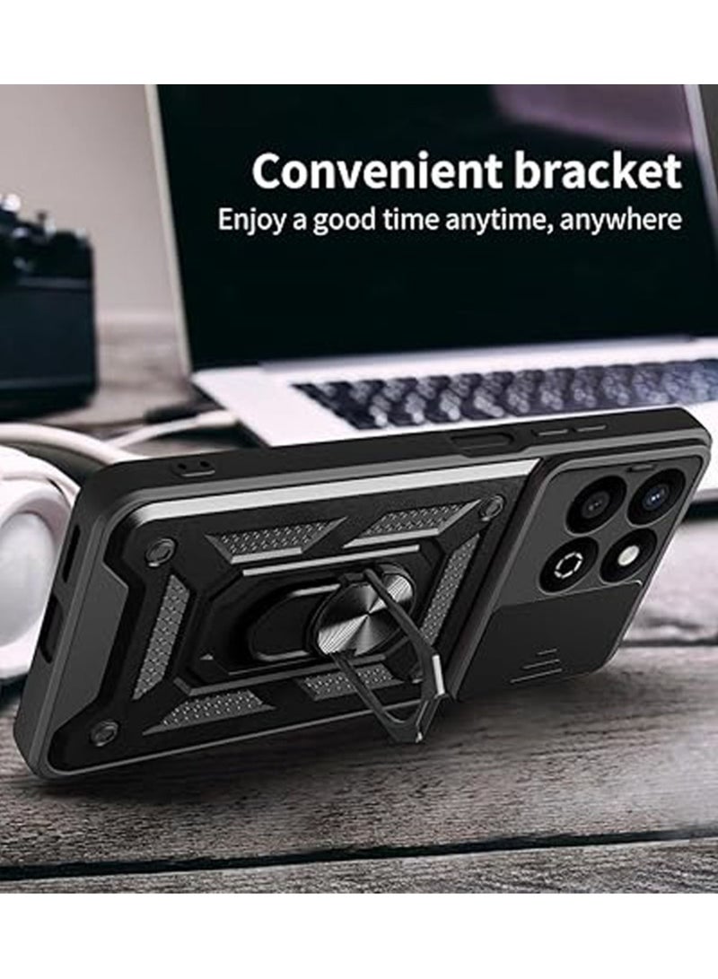 Case Compatible with Honor X7c / Honor 200 Smart, with Slide Camera Lens and Ring Bracket, Seismic and Anti Fall Cover with Honor X7c / Honor 200 Smart - Image 5