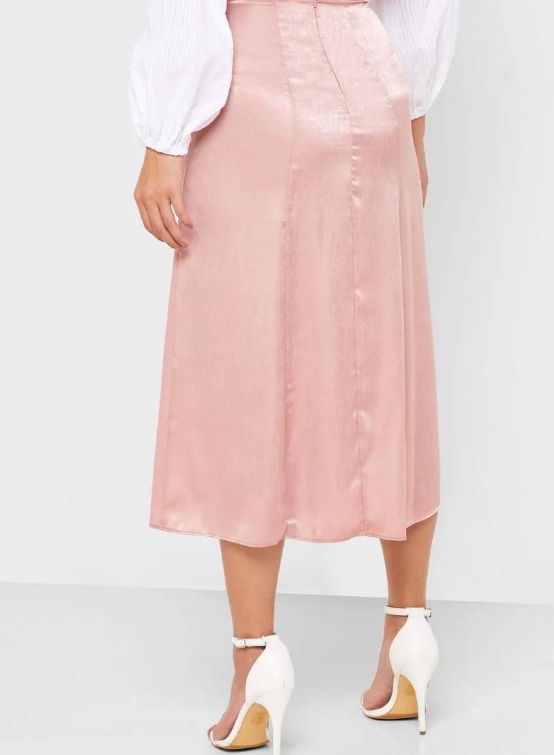 Topshop Petite Front M-Split Skirt