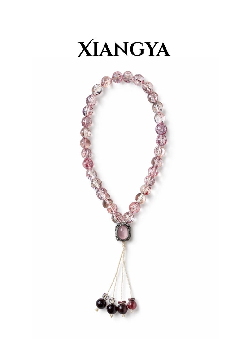 XIANGYA Pink Tasbih Prayer Beads 33 Beads Elegant Misbaha for Women Islamic Dhikr Bracelet Ramadan Eid Gift Muslim Accessories - Image 1