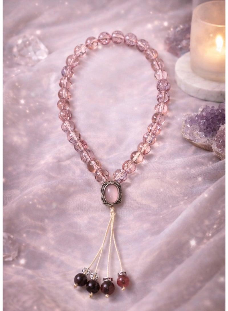 XIANGYA Pink Tasbih Prayer Beads 33 Beads Elegant Misbaha for Women Islamic Dhikr Bracelet Ramadan Eid Gift Muslim Accessories - Image 3