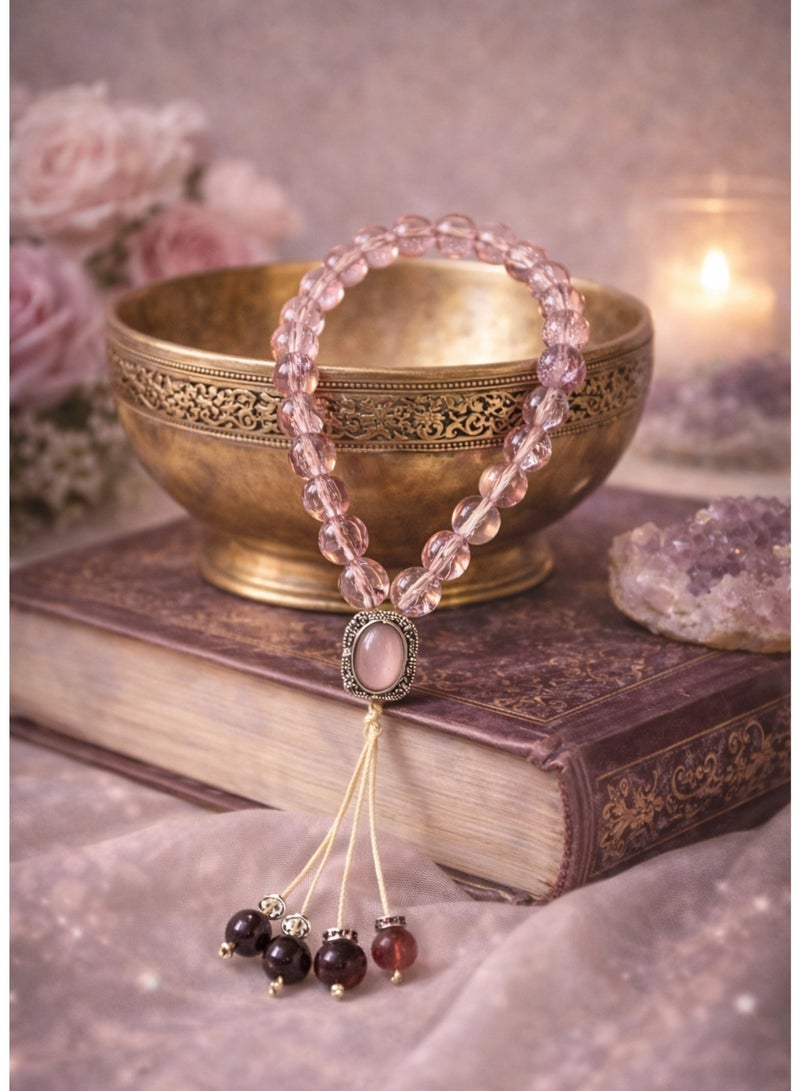 XIANGYA Pink Tasbih Prayer Beads 33 Beads Elegant Misbaha for Women Islamic Dhikr Bracelet Ramadan Eid Gift Muslim Accessories - Image 4