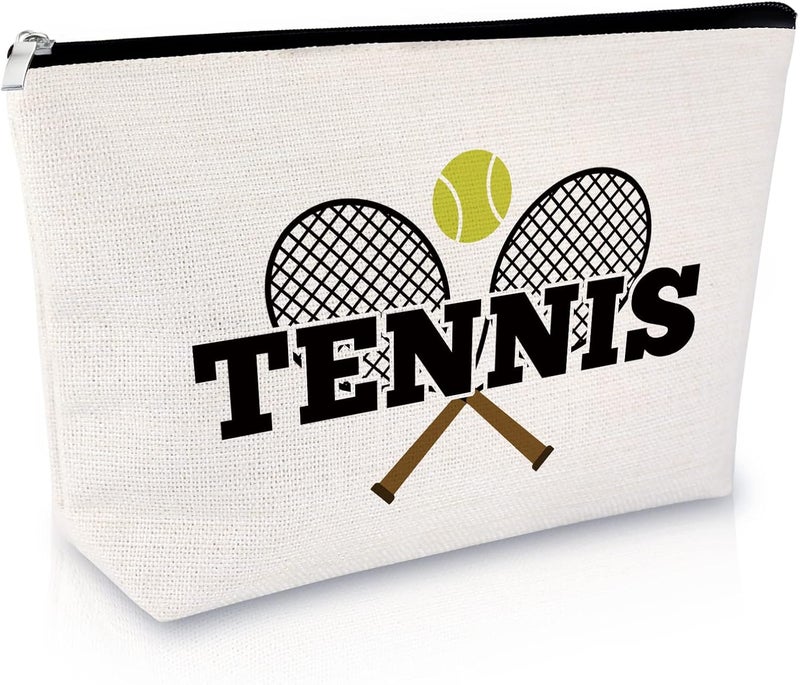 Sfodiary Tennis Lovers Gifts for Women Makeup Bag Tennis Team Gift for Player Fans Friends Coach Graduation Birthday Christmas Cosmetic Bag Travel Cosmetic Pouch