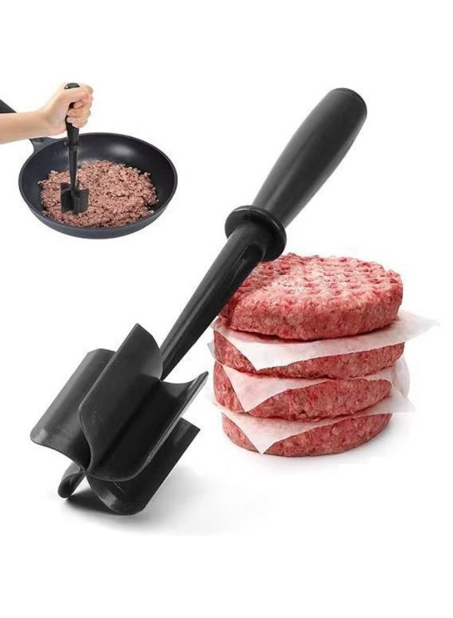 هومستر مُقطّم لحم الهمبرجر - أداة تحضير اللحم المفروم المقاومة للحرارة، مع شوكة لحوم، مناسبة للحم البقري والدجاج الرومي - Image 1